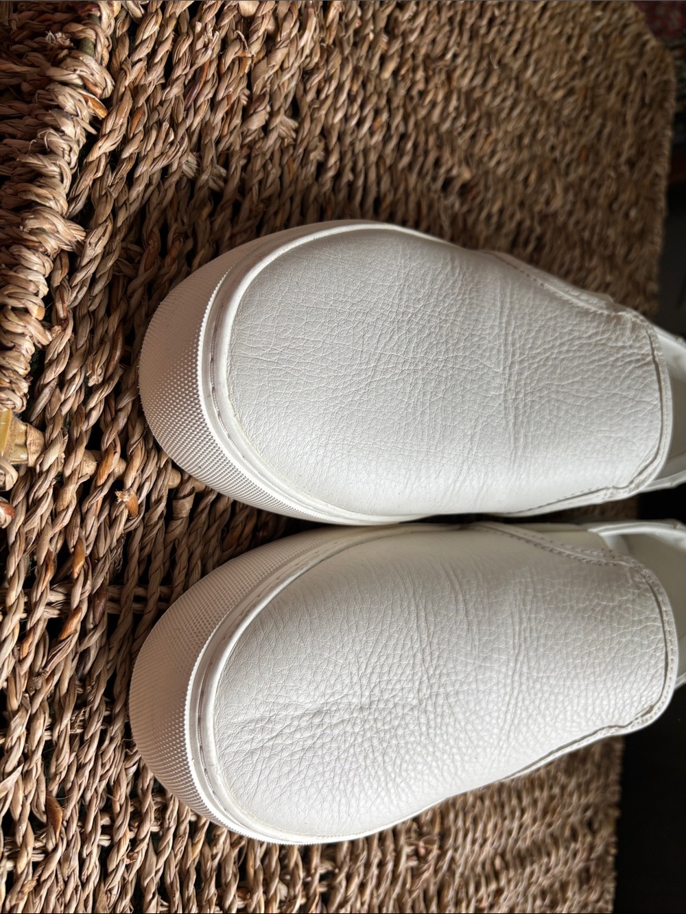 UGG White Leather Slip-On Loafers - Picture 3 of 7